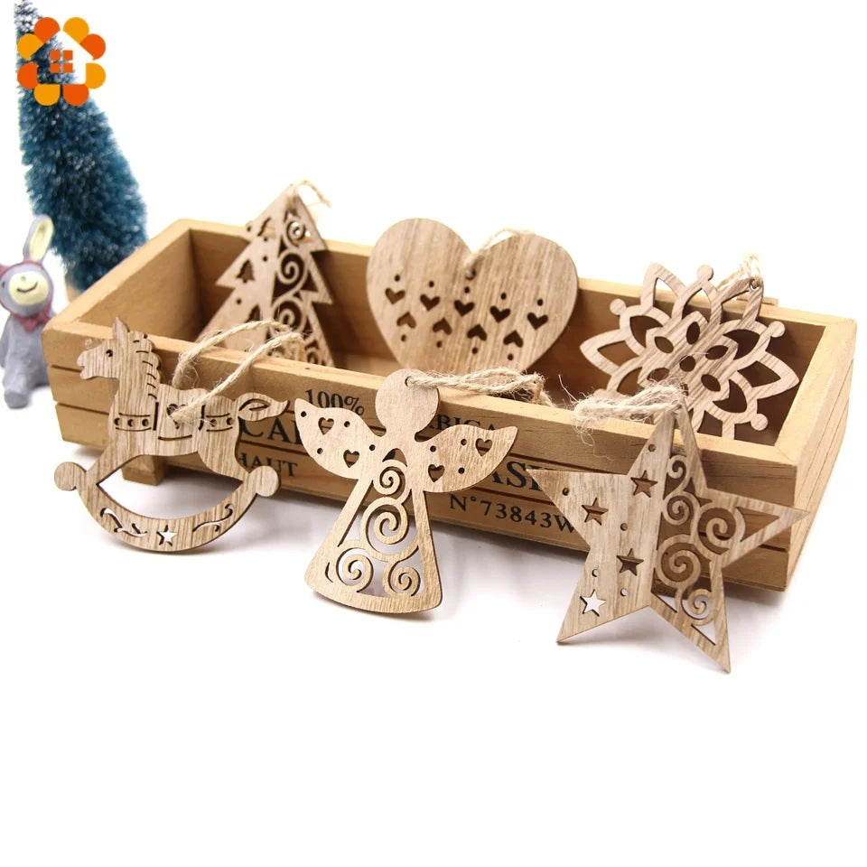 Wooden Christmas Ornament Set