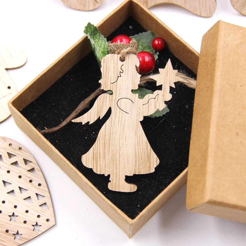Wooden Christmas Ornament Set