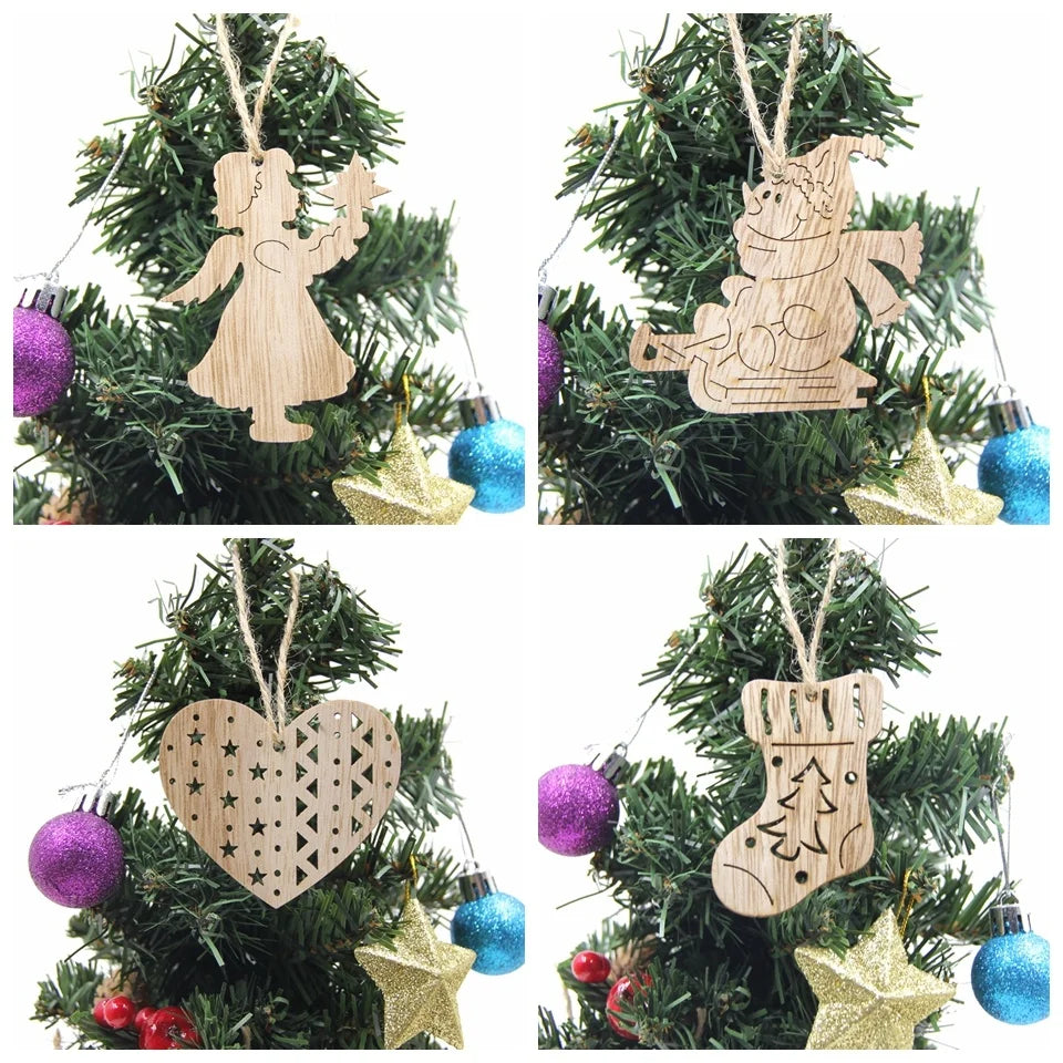 Wooden Christmas Ornament Set