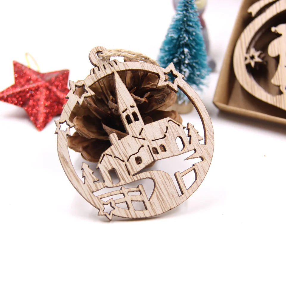 Wooden Christmas Ornament Set