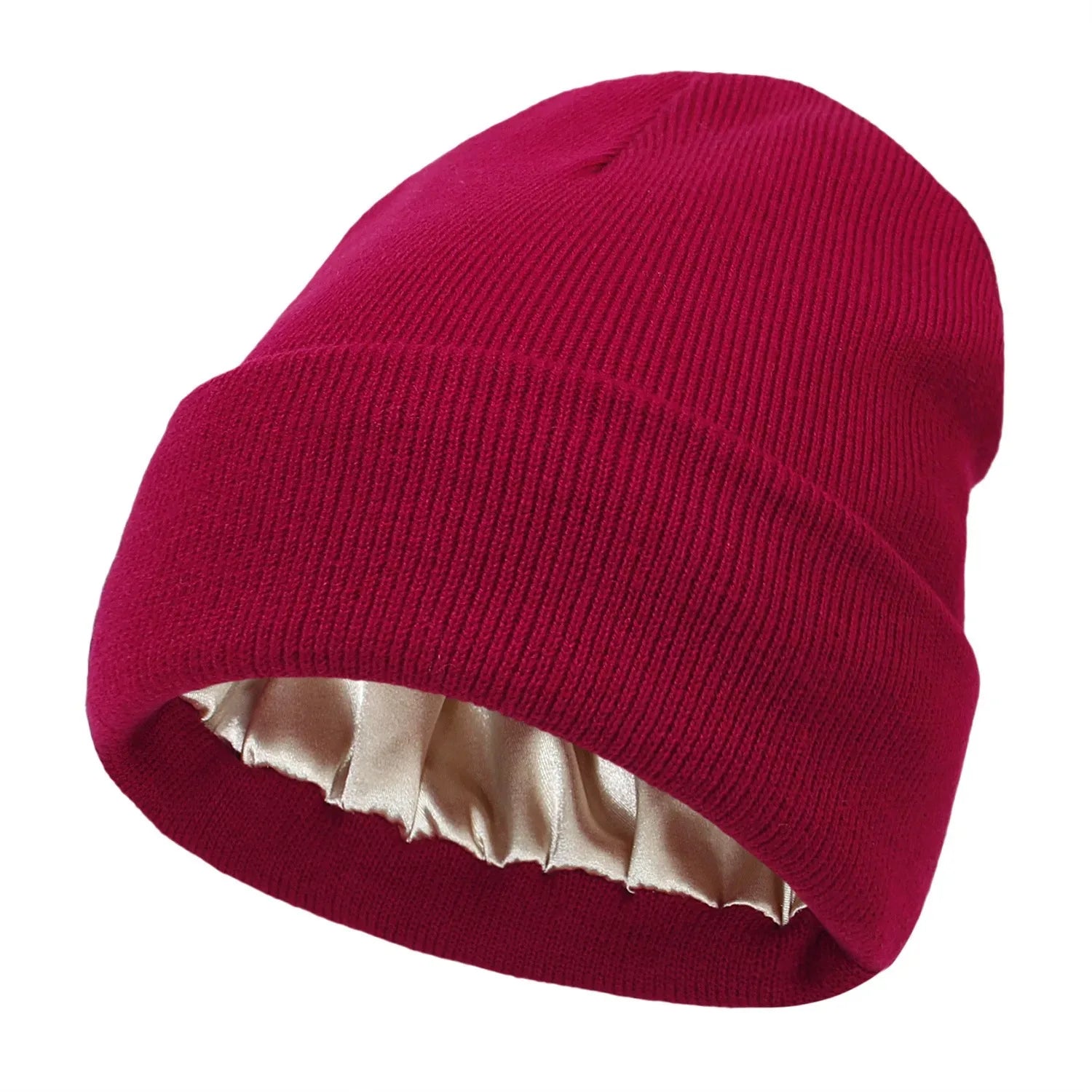 Satin-Lined Slouchy Beanie