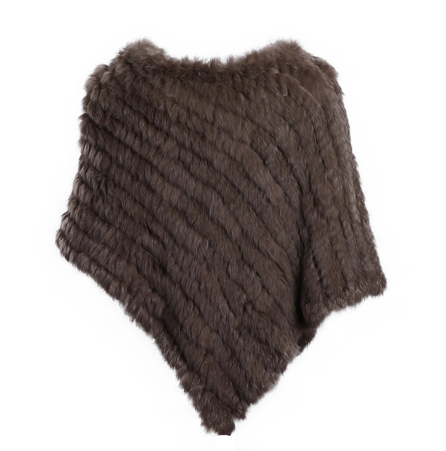 Rabbit Fur Knitted Poncho