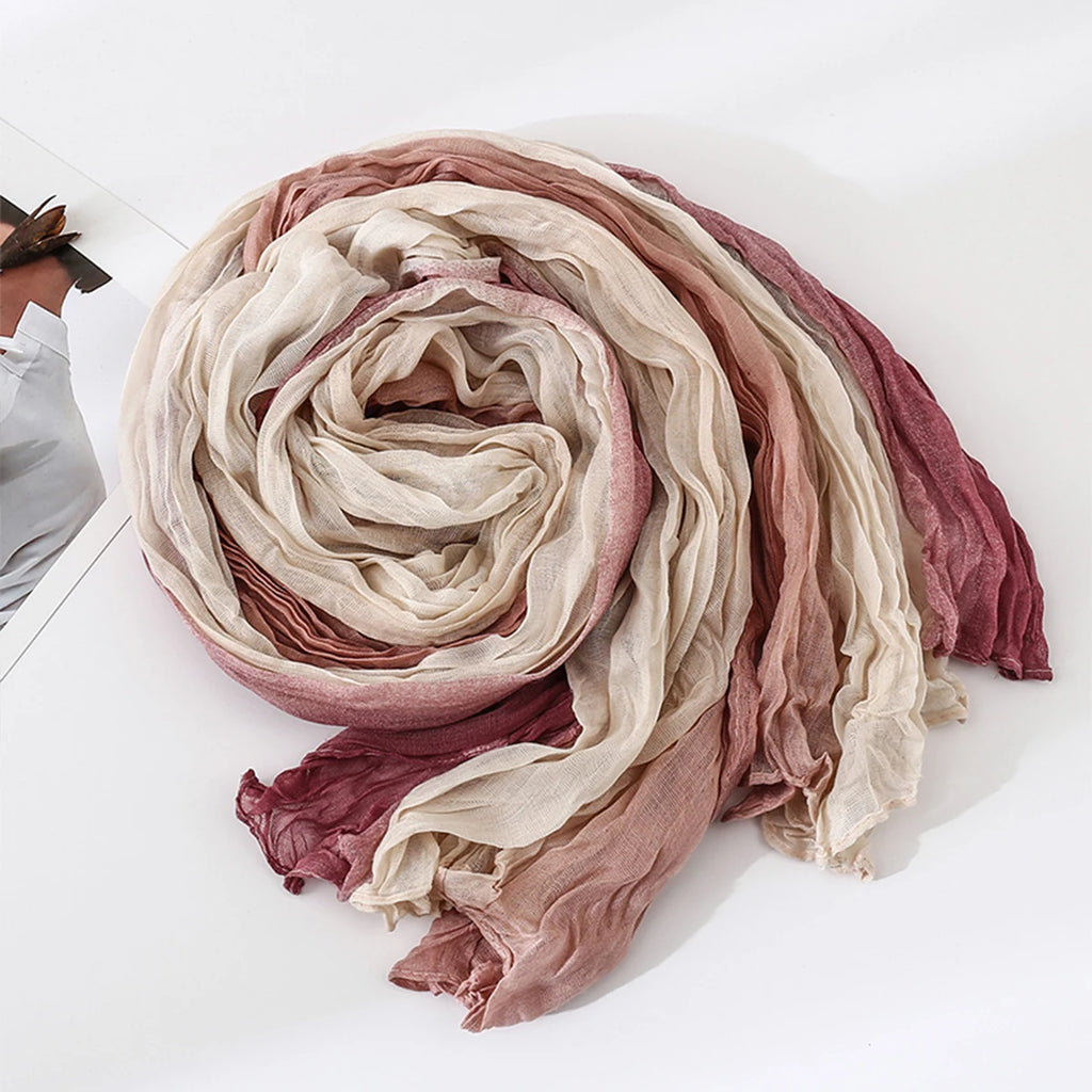 Gradient Linen Travel Scarf