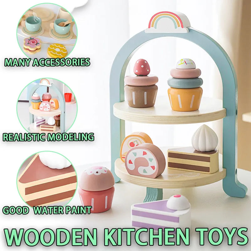 Wooden Play Kitchen Set