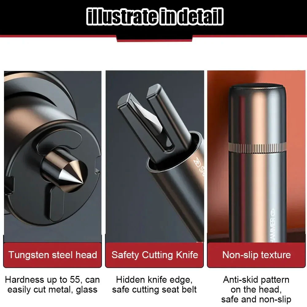 2-in-1 Car Escape Hammer