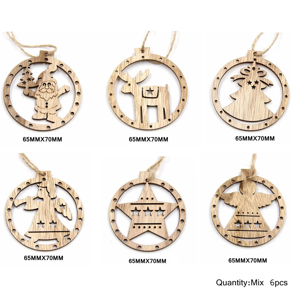 Wooden Christmas Ornament Set