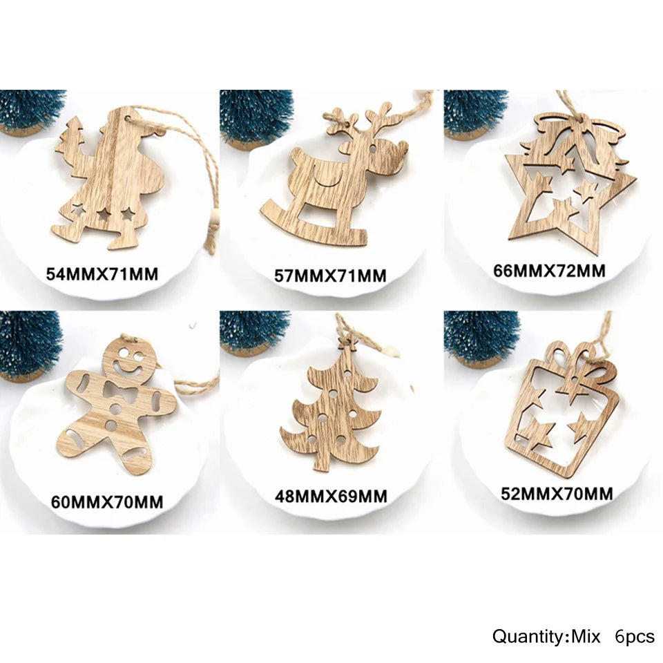 Wooden Christmas Ornament Set