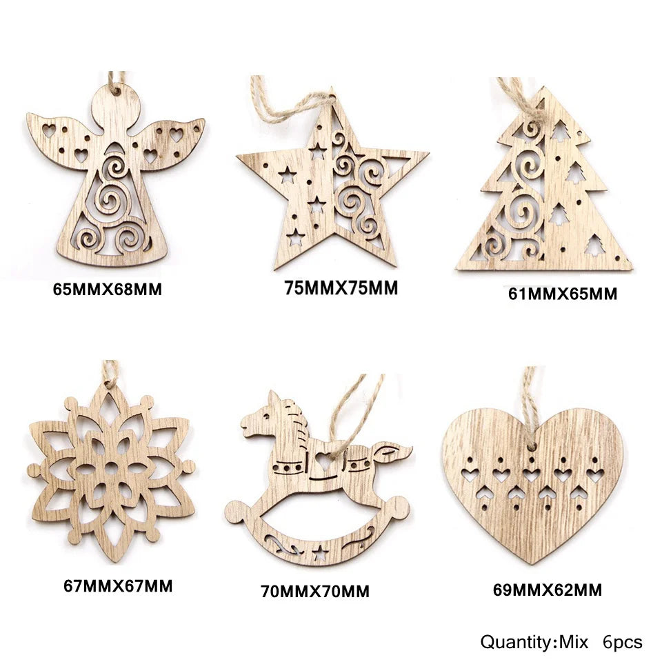 Wooden Christmas Ornament Set