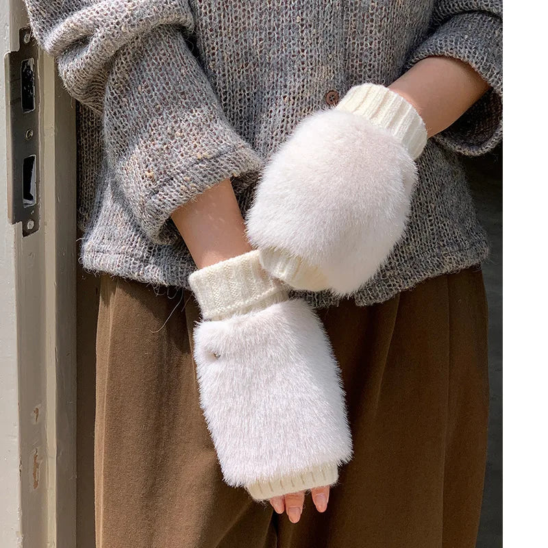 Rabbit Fur Winter Gloves