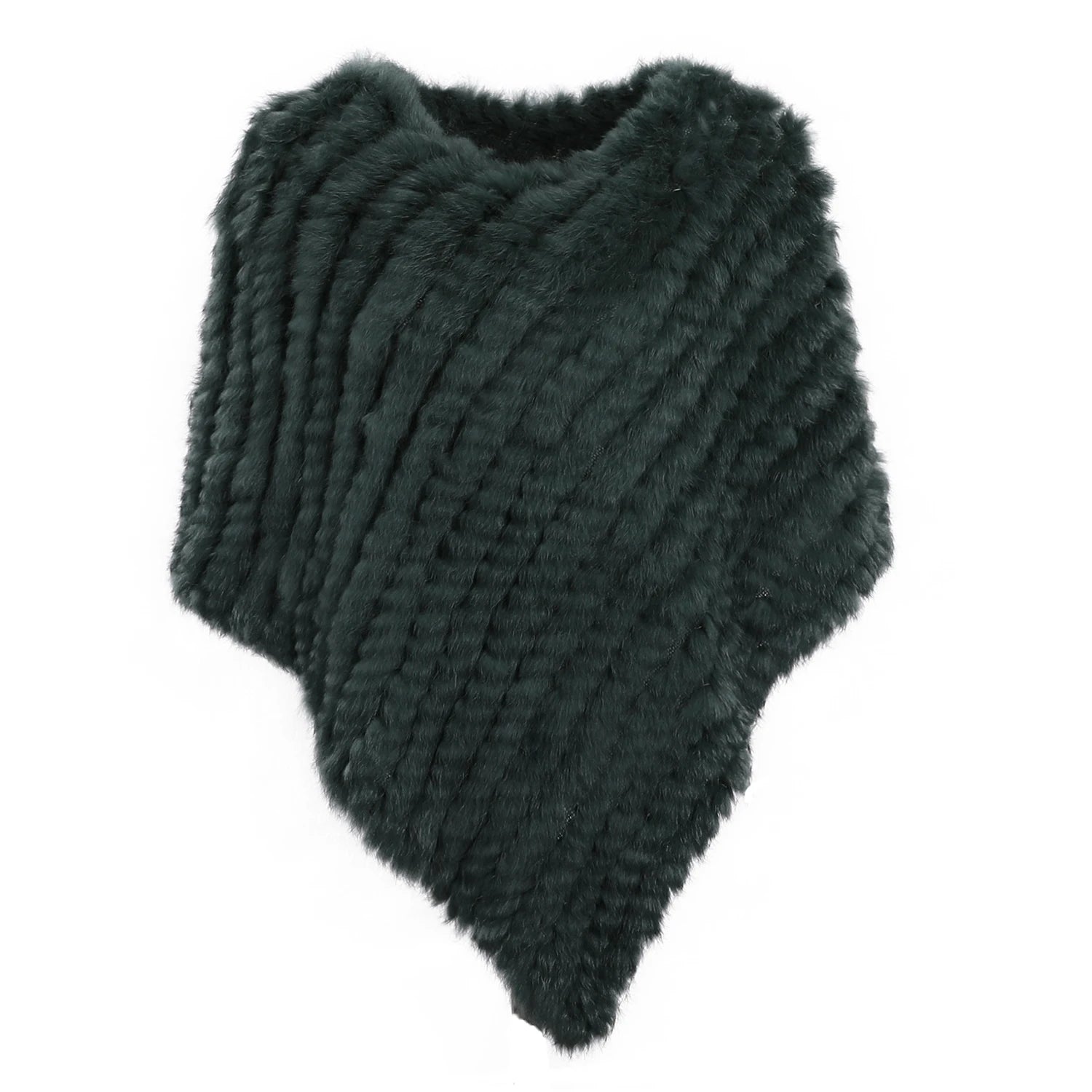 Rabbit Fur Knitted Poncho