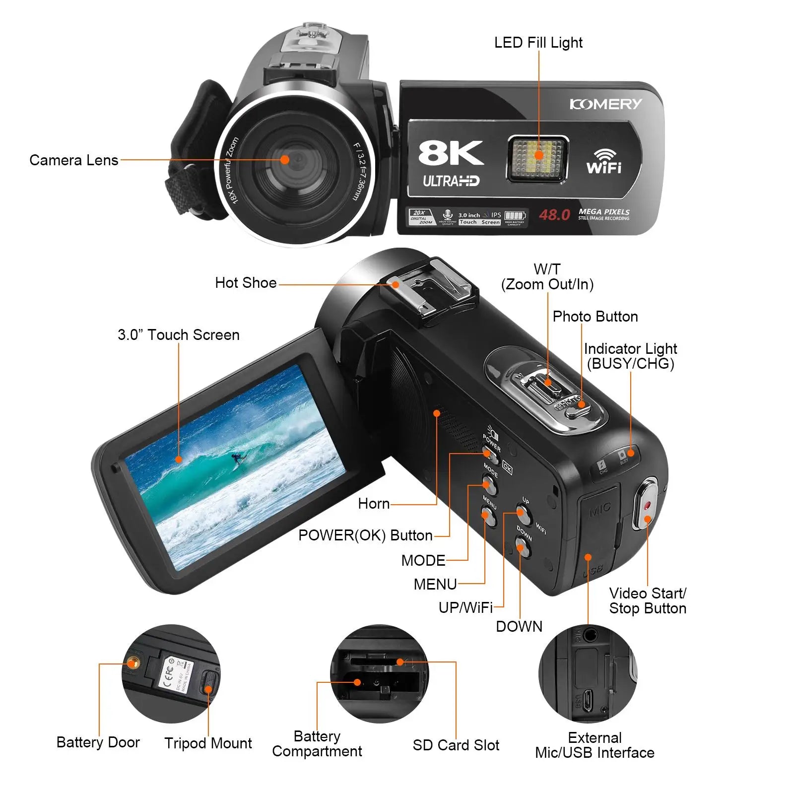 8K Night Vision Camcorder