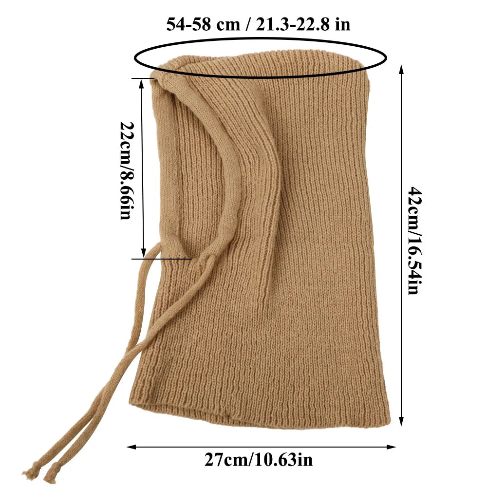 Knitted Balaclava Collar Hat
