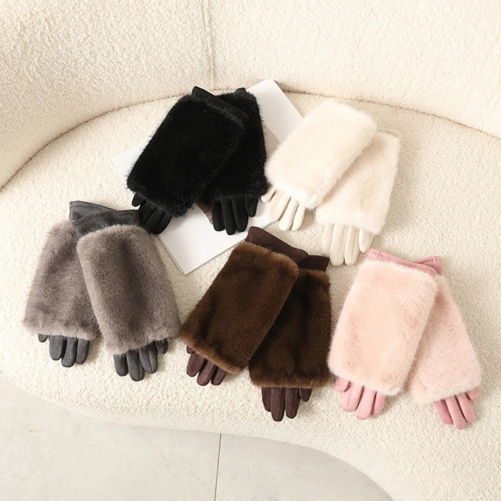 Rabbit Fur Winter Gloves