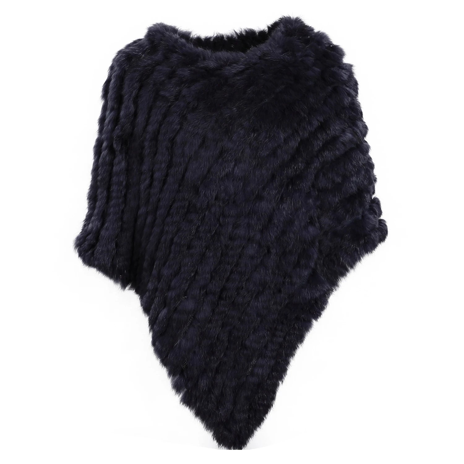 Rabbit Fur Knitted Poncho