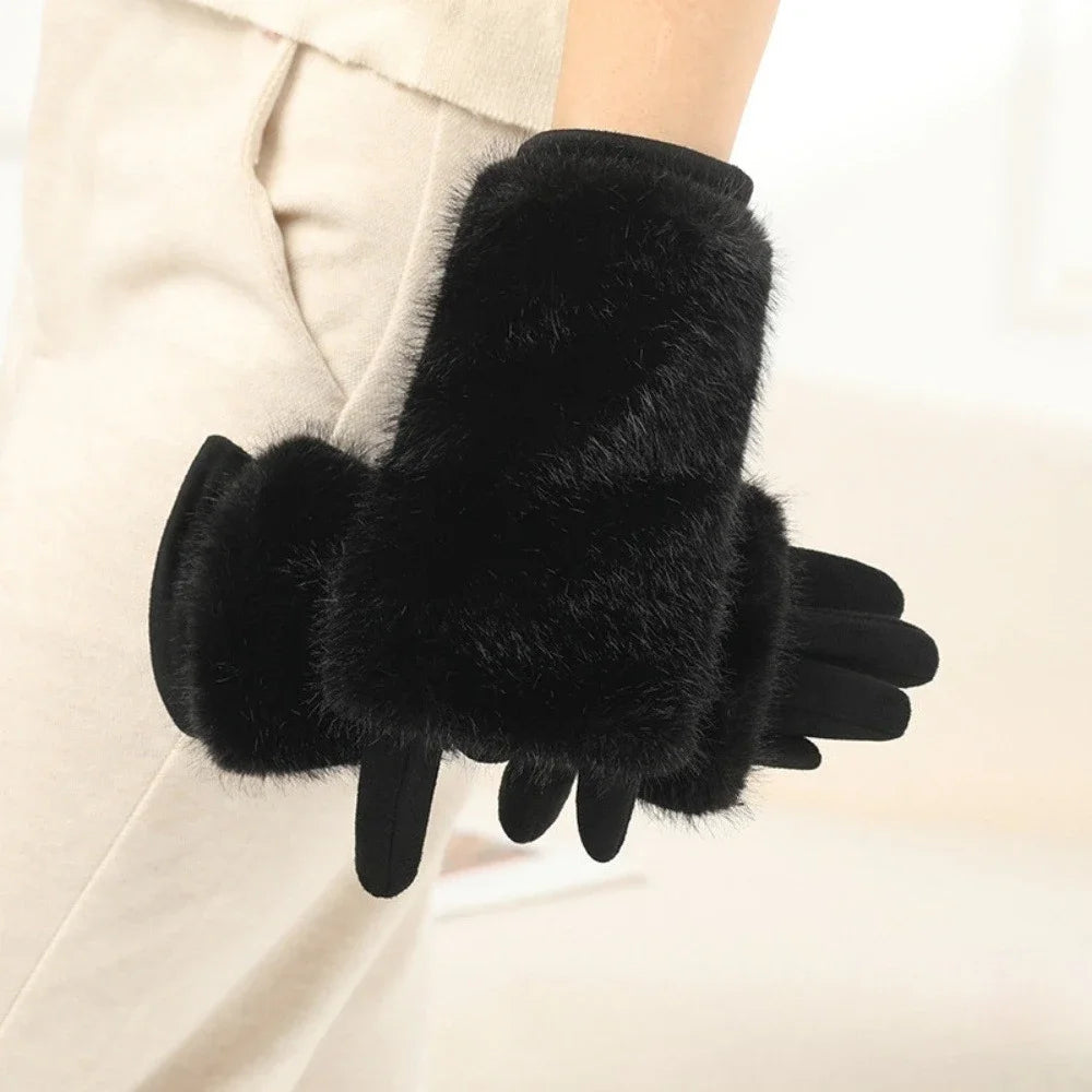 Rabbit Fur Winter Gloves