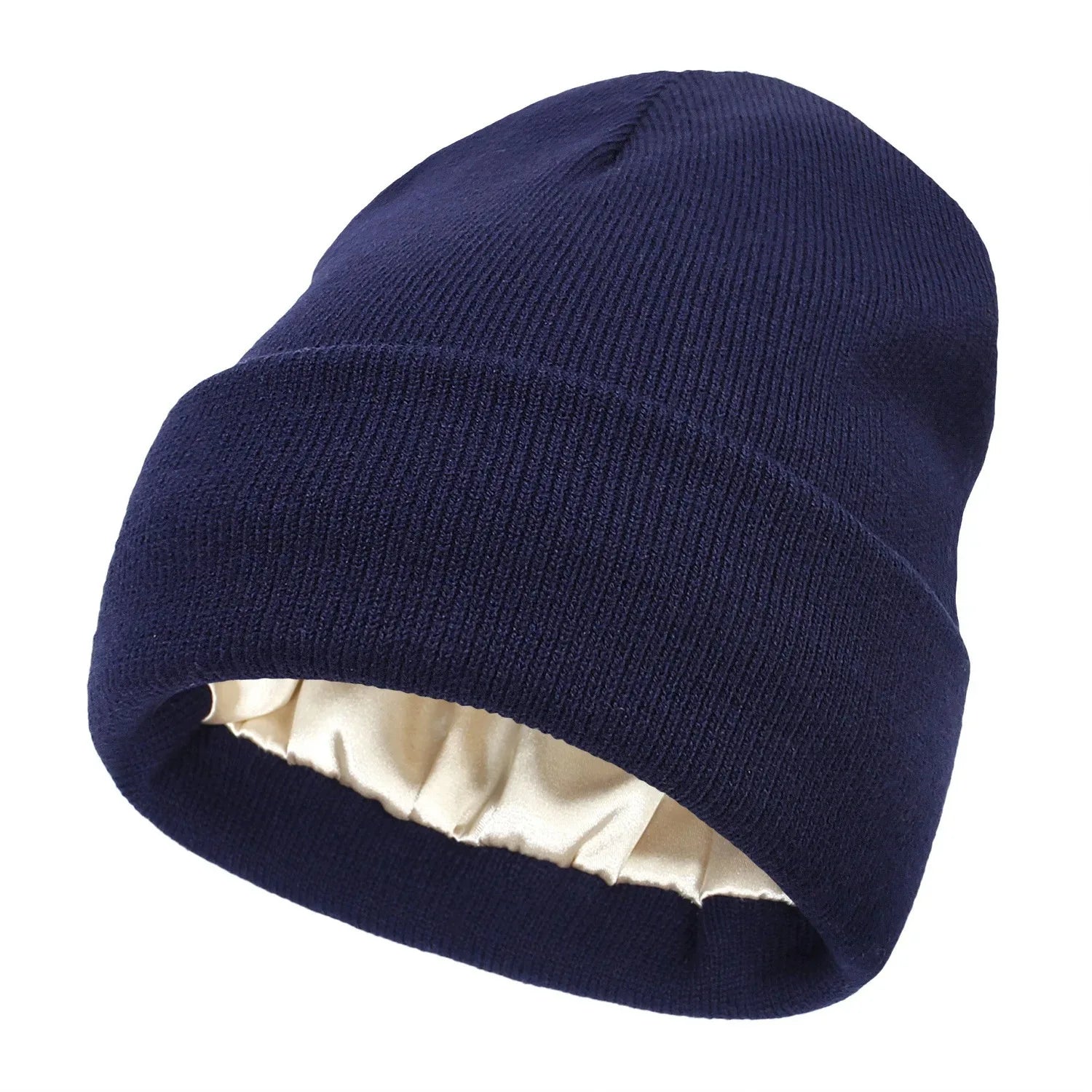 Satin-Lined Slouchy Beanie