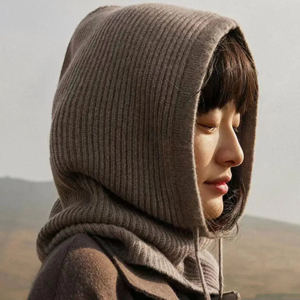 Knitted Balaclava Collar Hat