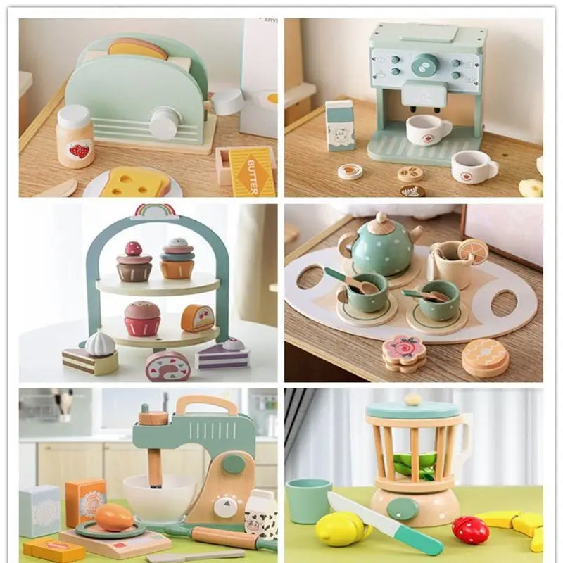 Wooden Play Kitchen Set