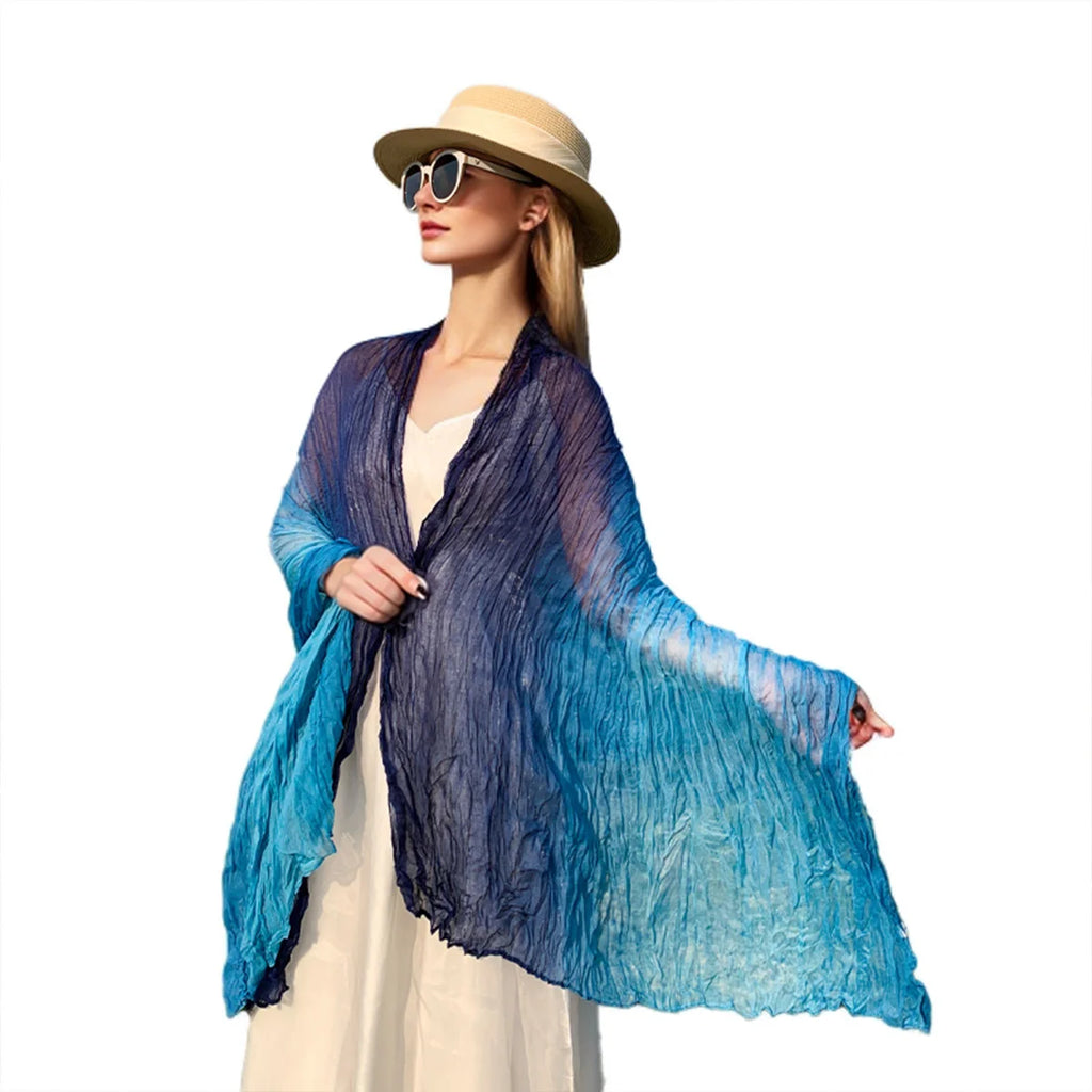 Gradient Linen Travel Scarf