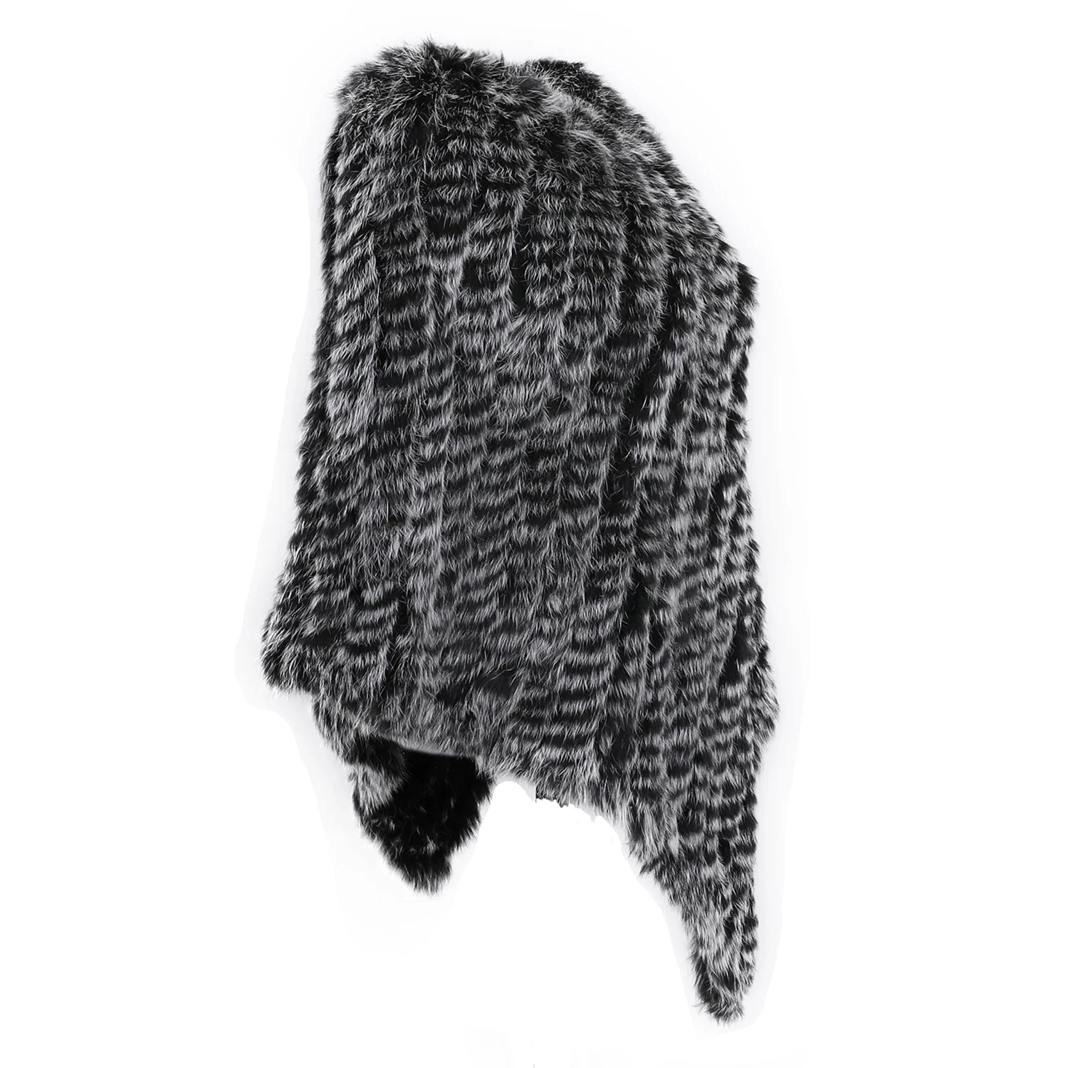 Rabbit Fur Knitted Poncho