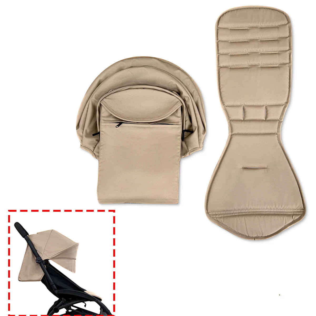 Stroller Canopy and Cushion Set