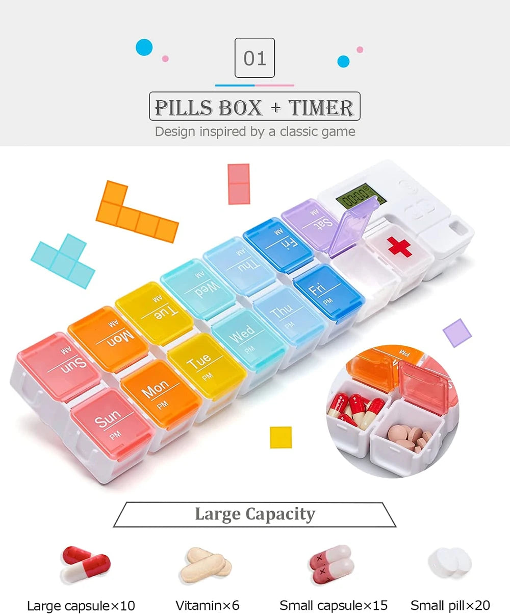 Weekly Pill Organizer With Alarm