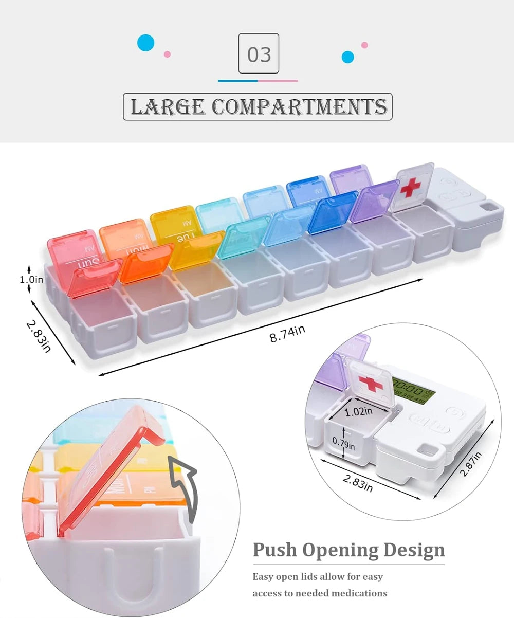 Weekly Pill Organizer With Alarm