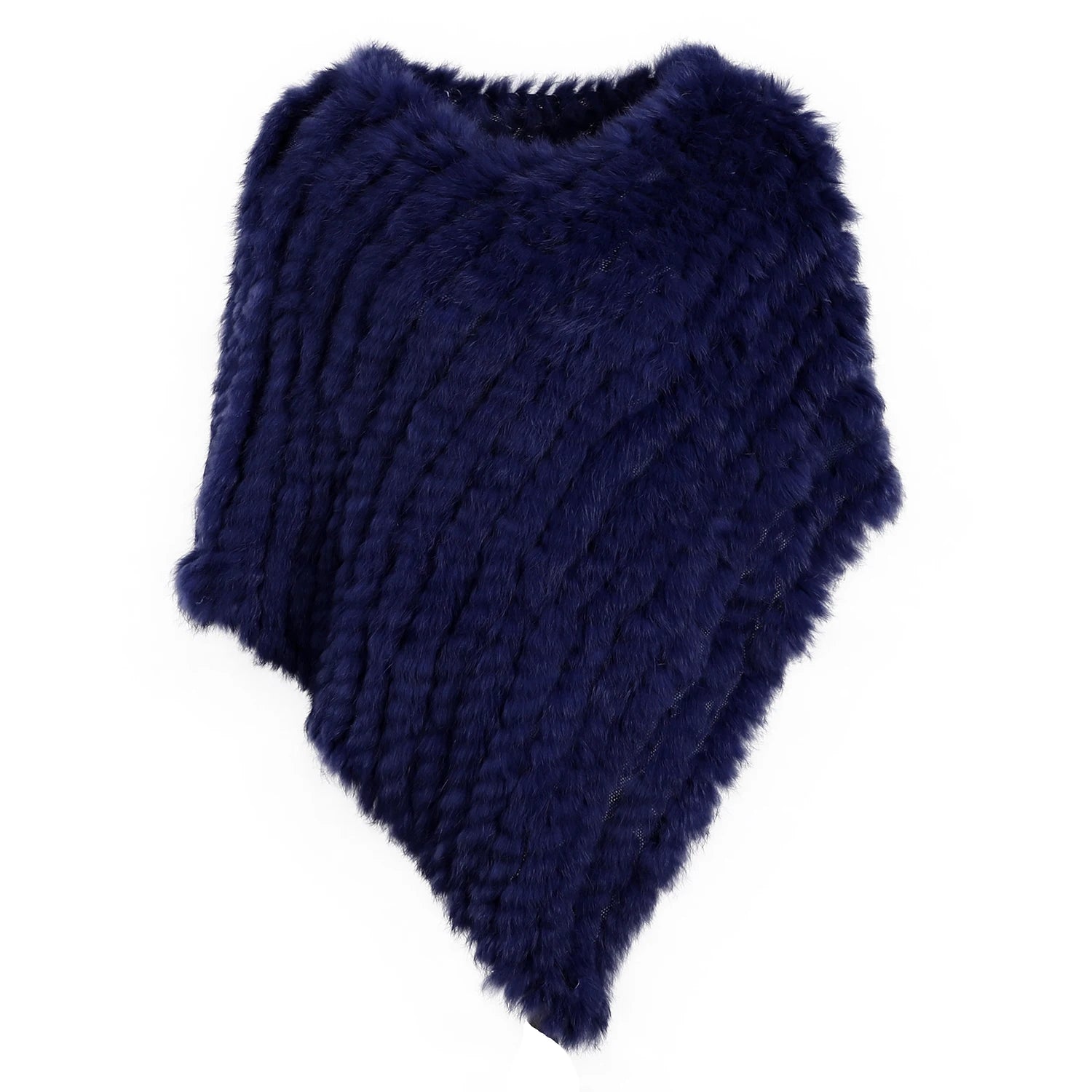 Rabbit Fur Knitted Poncho