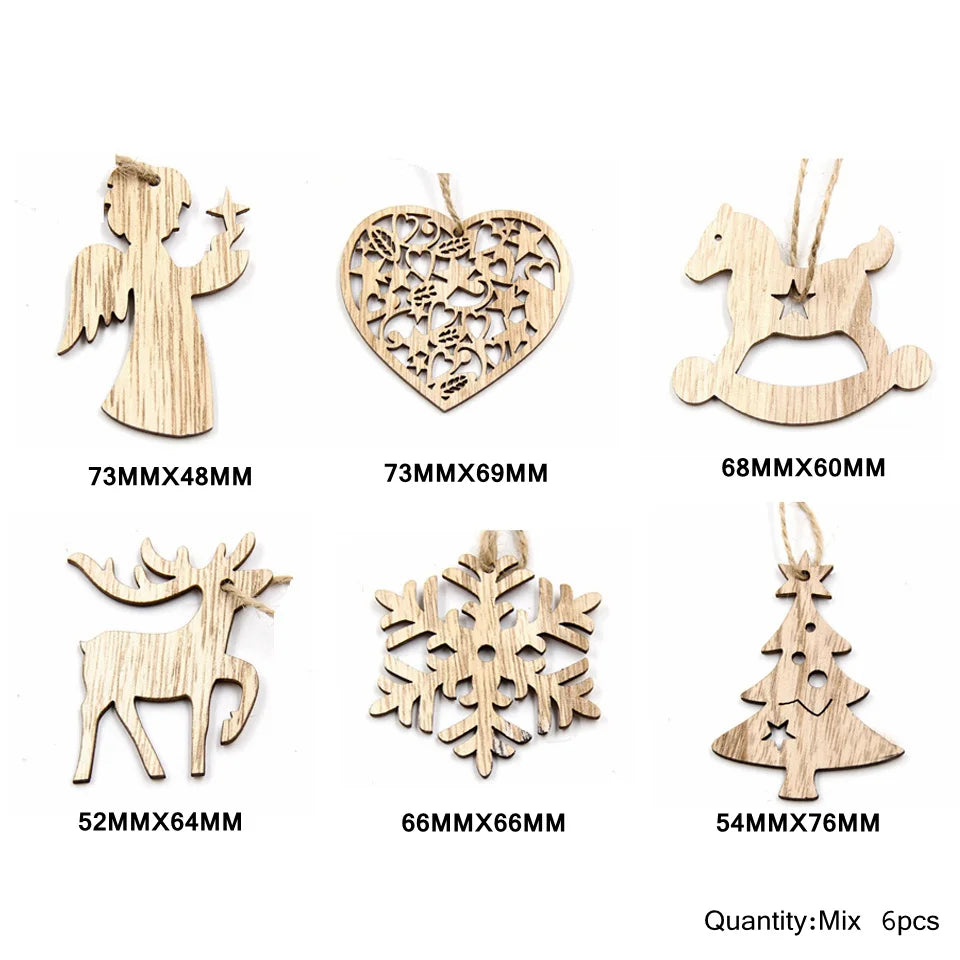 Wooden Christmas Ornament Set