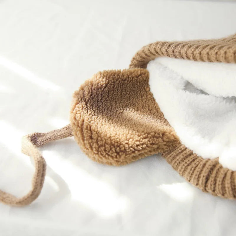 Kids Pompom Earflap Beanie