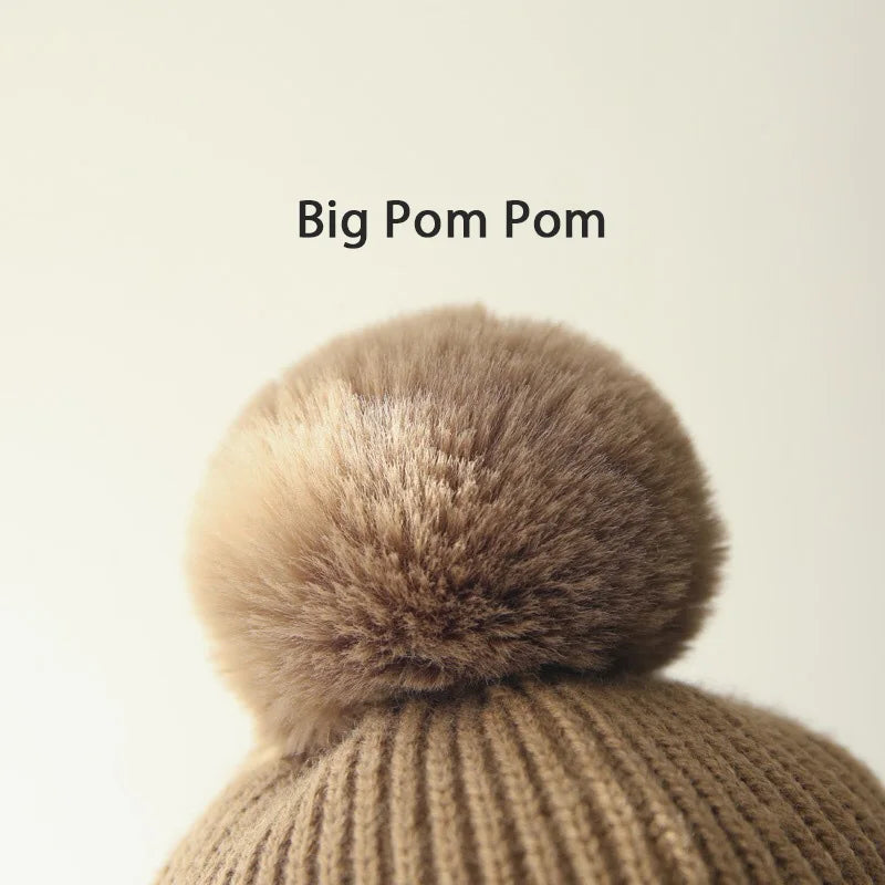 Kids Pompom Earflap Beanie