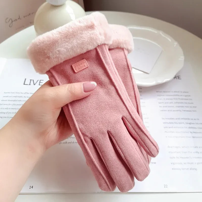 Suede Touchscreen Winter Gloves