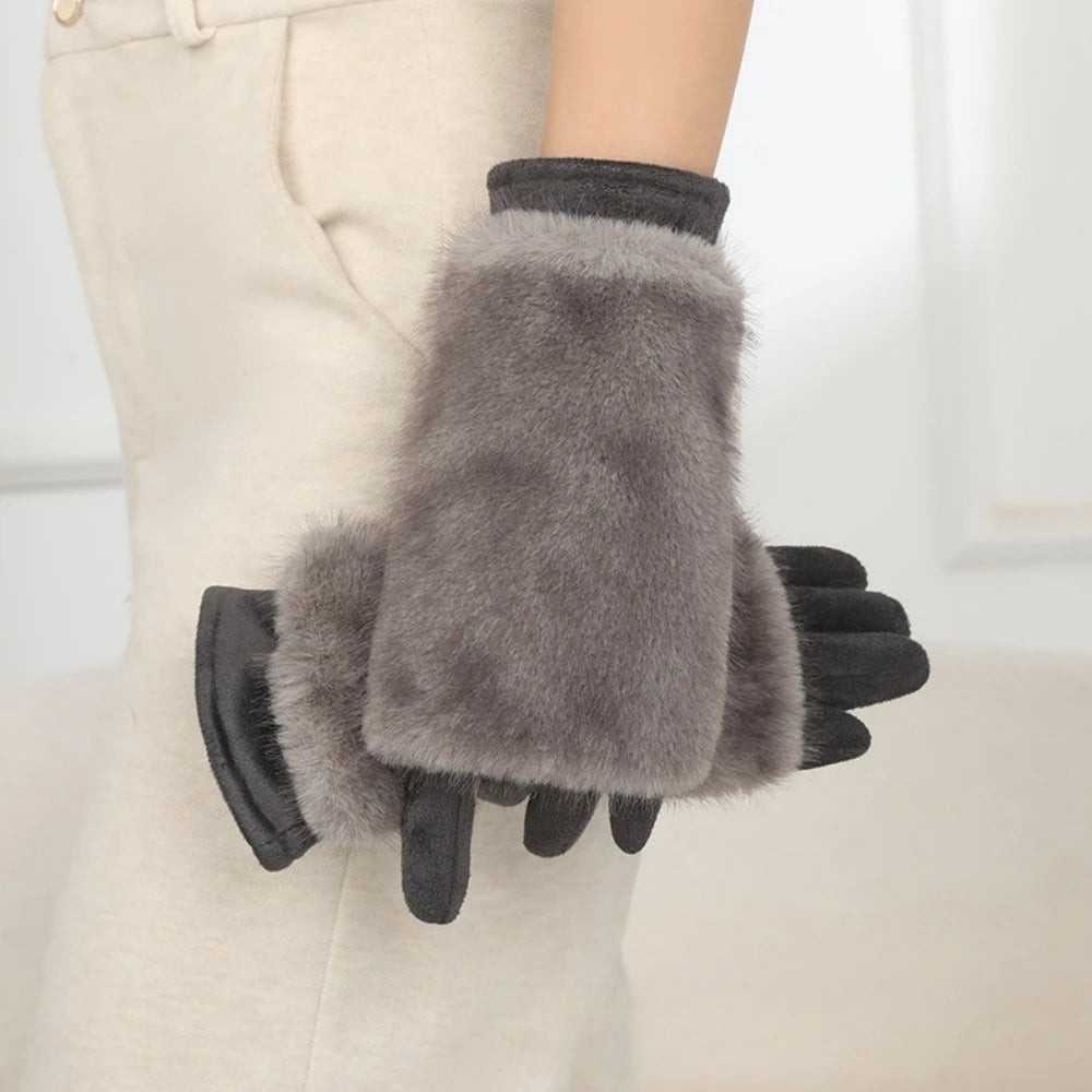 Rabbit Fur Winter Gloves