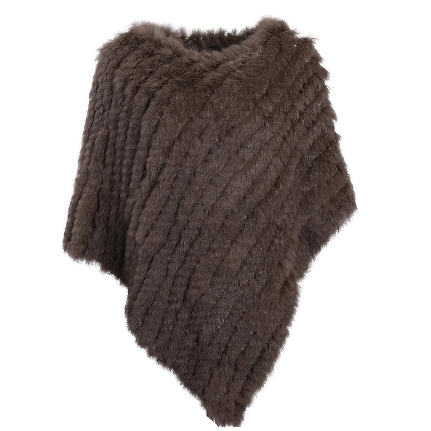 Rabbit Fur Knitted Poncho