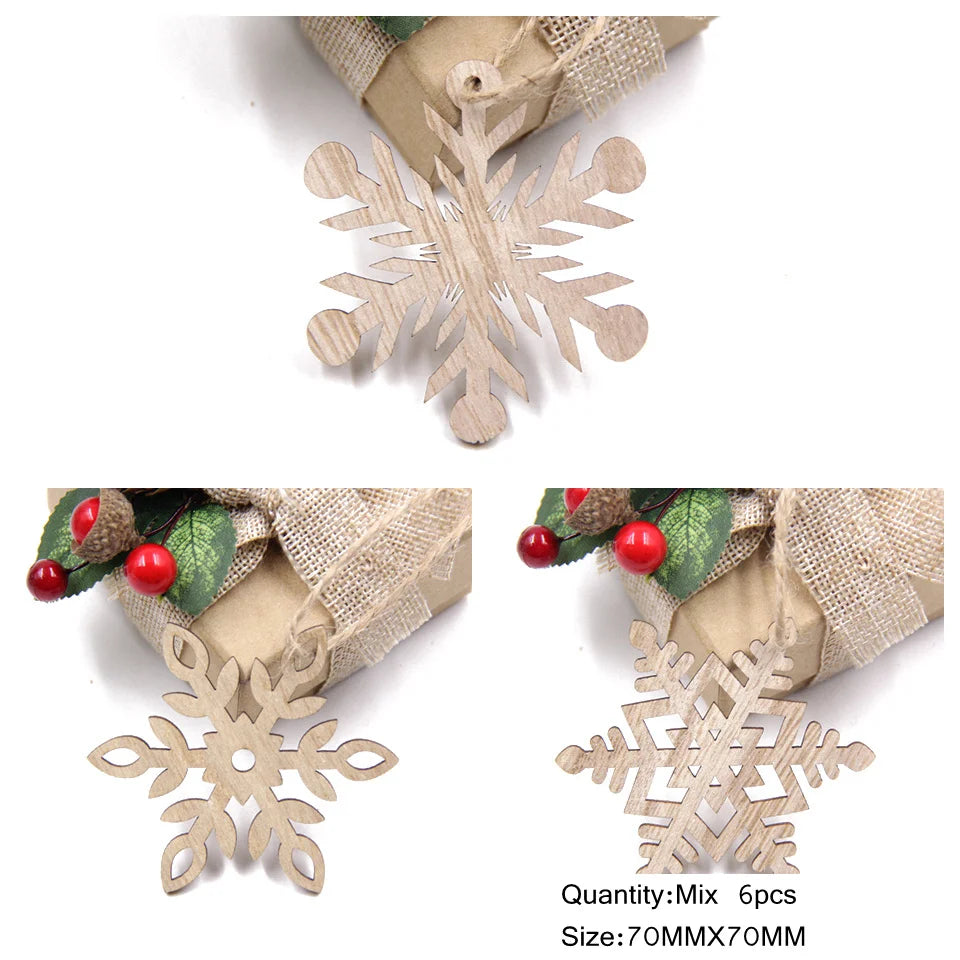 Wooden Christmas Ornament Set