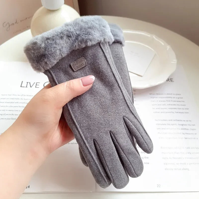 Suede Touchscreen Winter Gloves