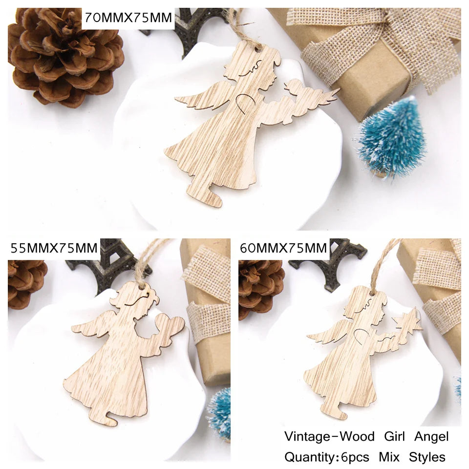 Wooden Christmas Ornament Set