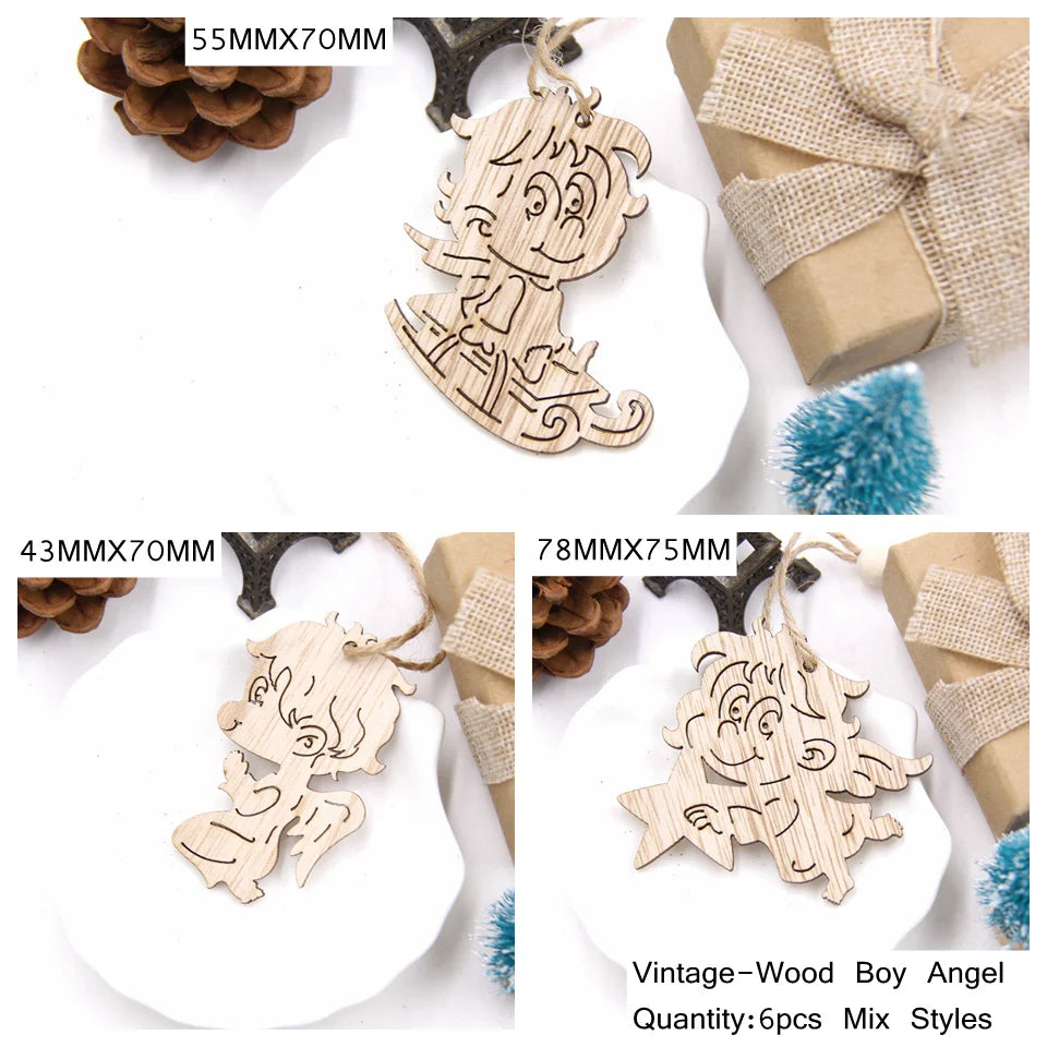 Wooden Christmas Ornament Set