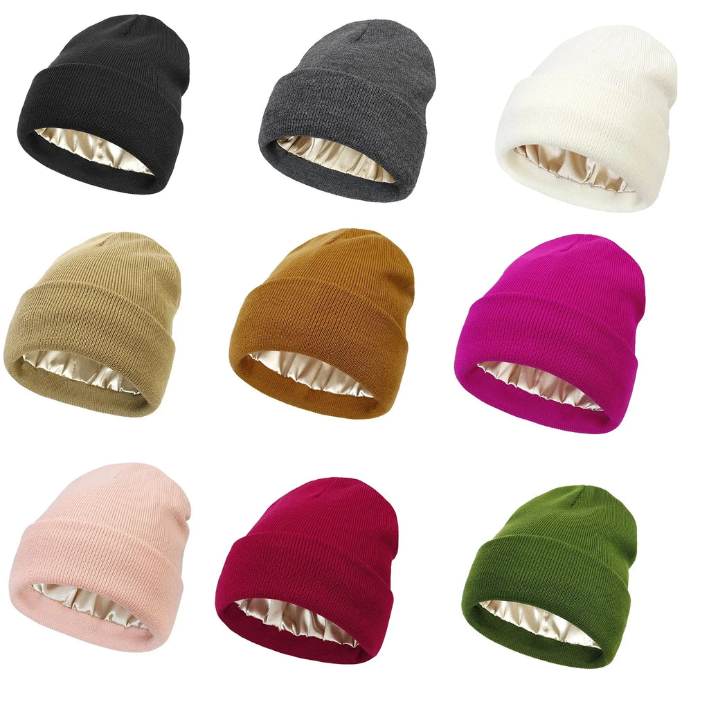 Satin-Lined Slouchy Beanie