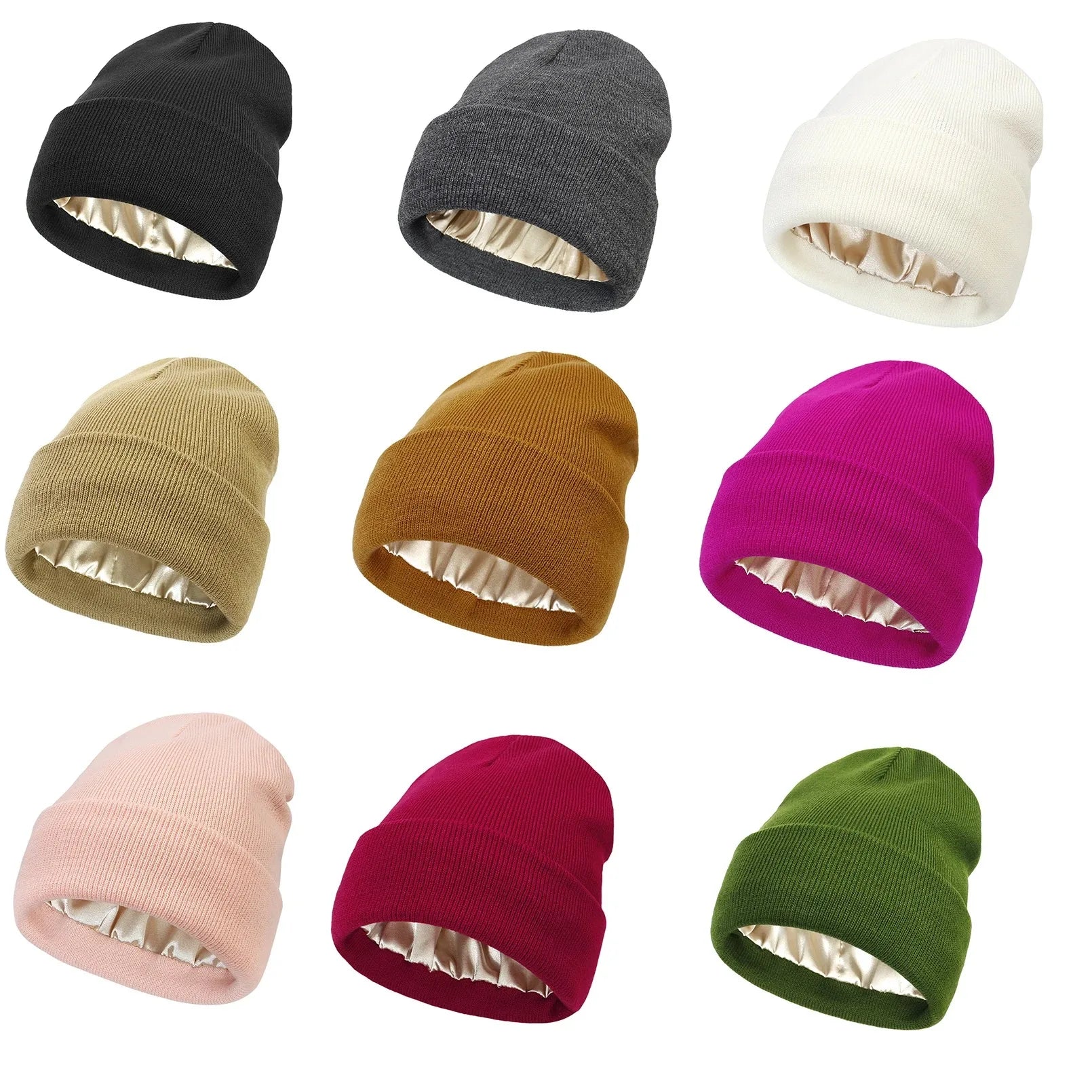 Satin-Lined Slouchy Beanie