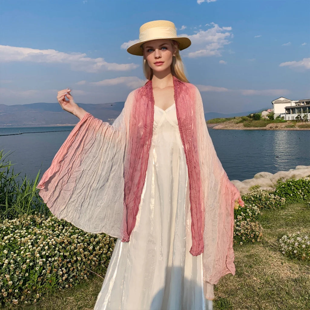 Gradient Linen Travel Scarf