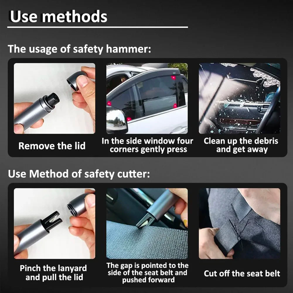 2-in-1 Car Escape Hammer