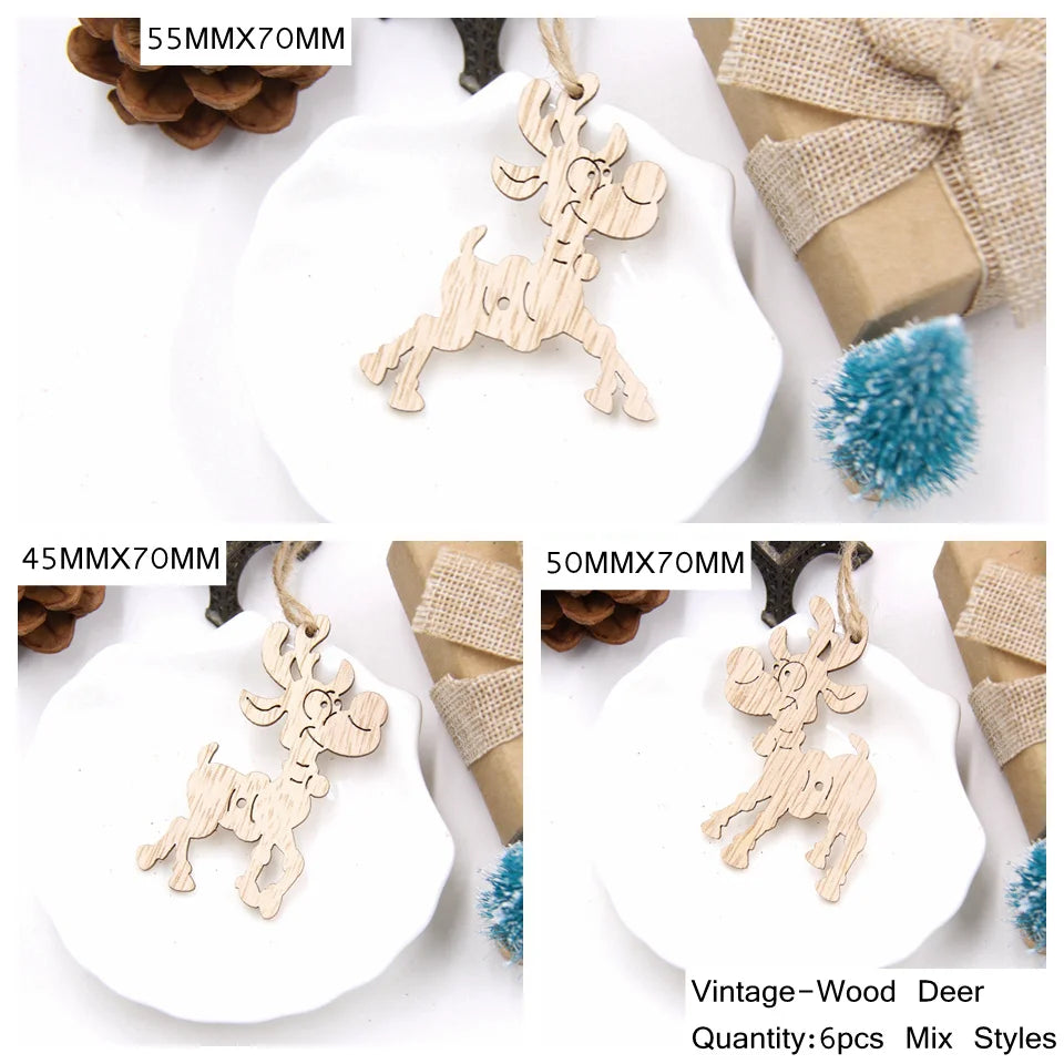 Wooden Christmas Ornament Set
