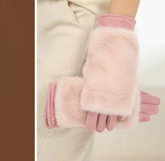 Rabbit Fur Winter Gloves