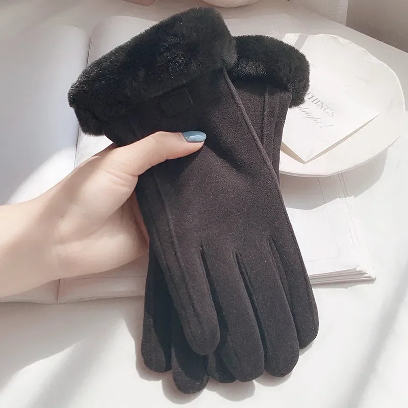 Suede Touchscreen Winter Gloves