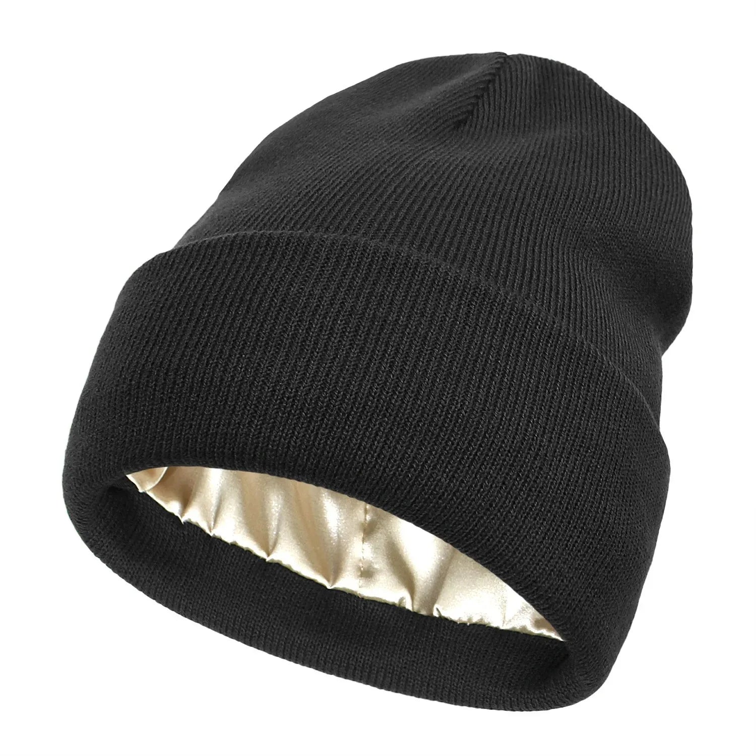 Satin-Lined Slouchy Beanie