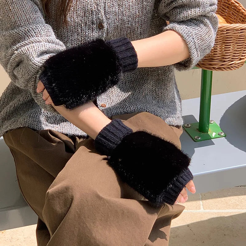 Rabbit Fur Winter Gloves