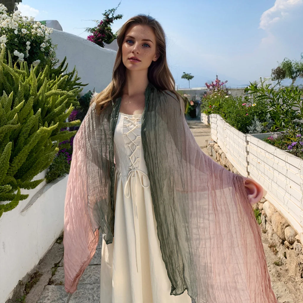 Gradient Linen Travel Scarf