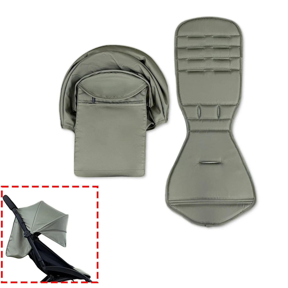 Stroller Canopy and Cushion Set