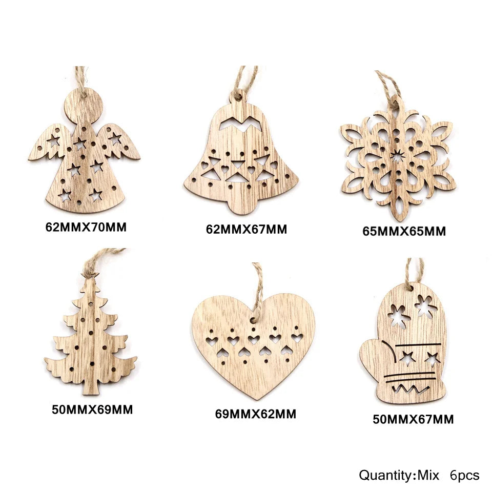 Wooden Christmas Ornament Set